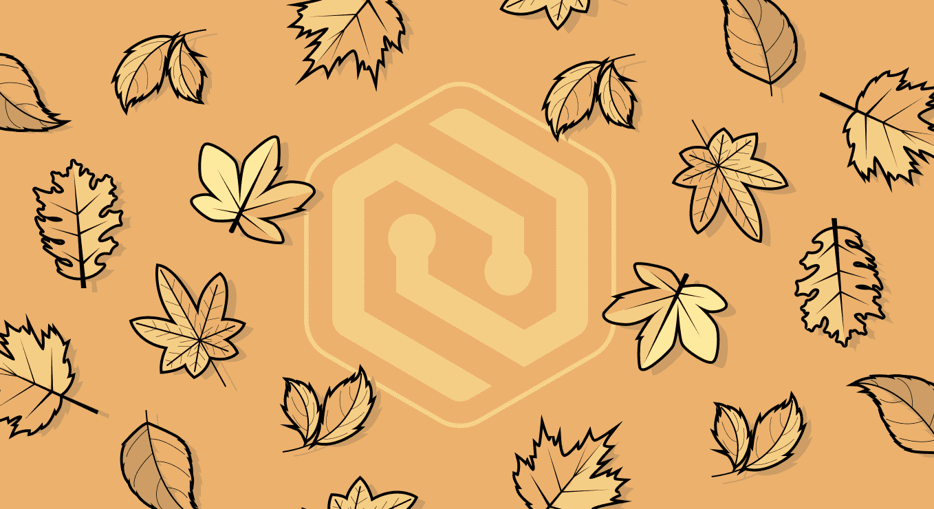Leave falling around the Cycode logo