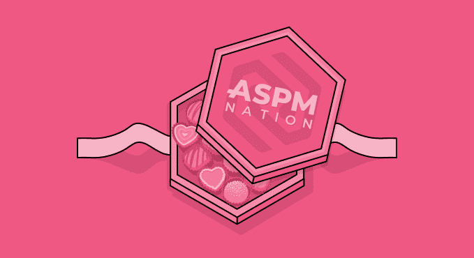 Box of chocolates with ASPM on cover